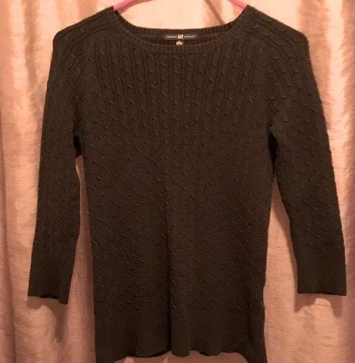 Black 3/4 Sleeve Crewneck Sweater  - Image 2