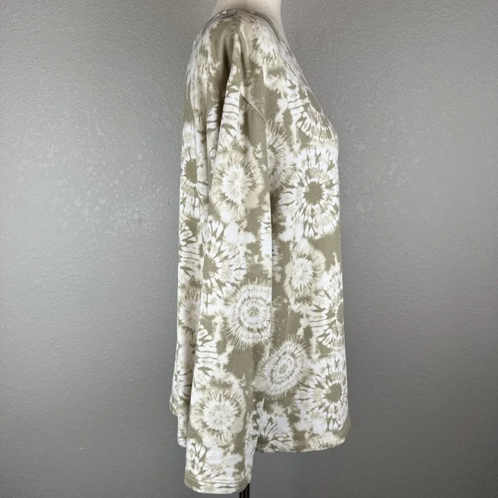 Koolaburra by UGG Cloud Jersey Straight Leg Pajama Size M Cashmere Beige Tie Dye - Image 11