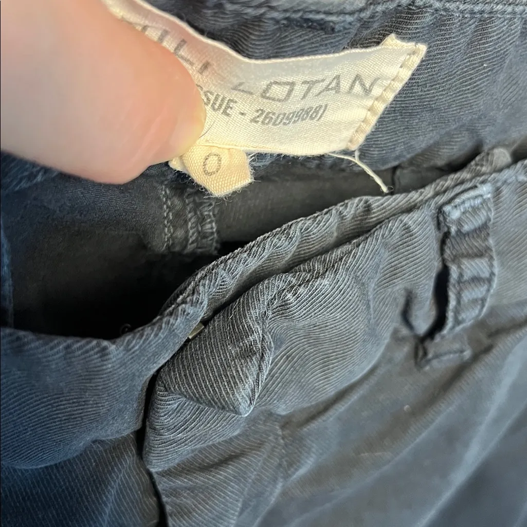 Nili Lotan East Hampton Cropped Raw Hem Navy Cotton Twill Pants Size 0 Blue - Image 5