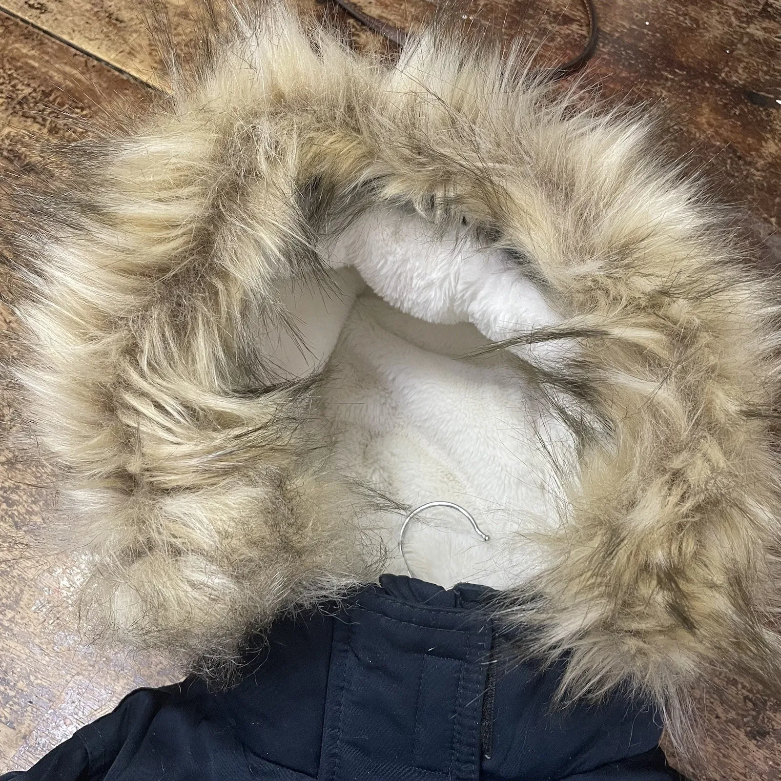 Y2K Hollister Faux Fur Lined Hooded Parka Jacket Coat Black Women's Size XS - Image 4