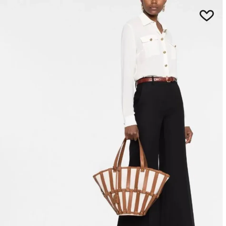 YSL Saint Laurent Authentic Panier Basket Tote Bag in Brown - Image 3