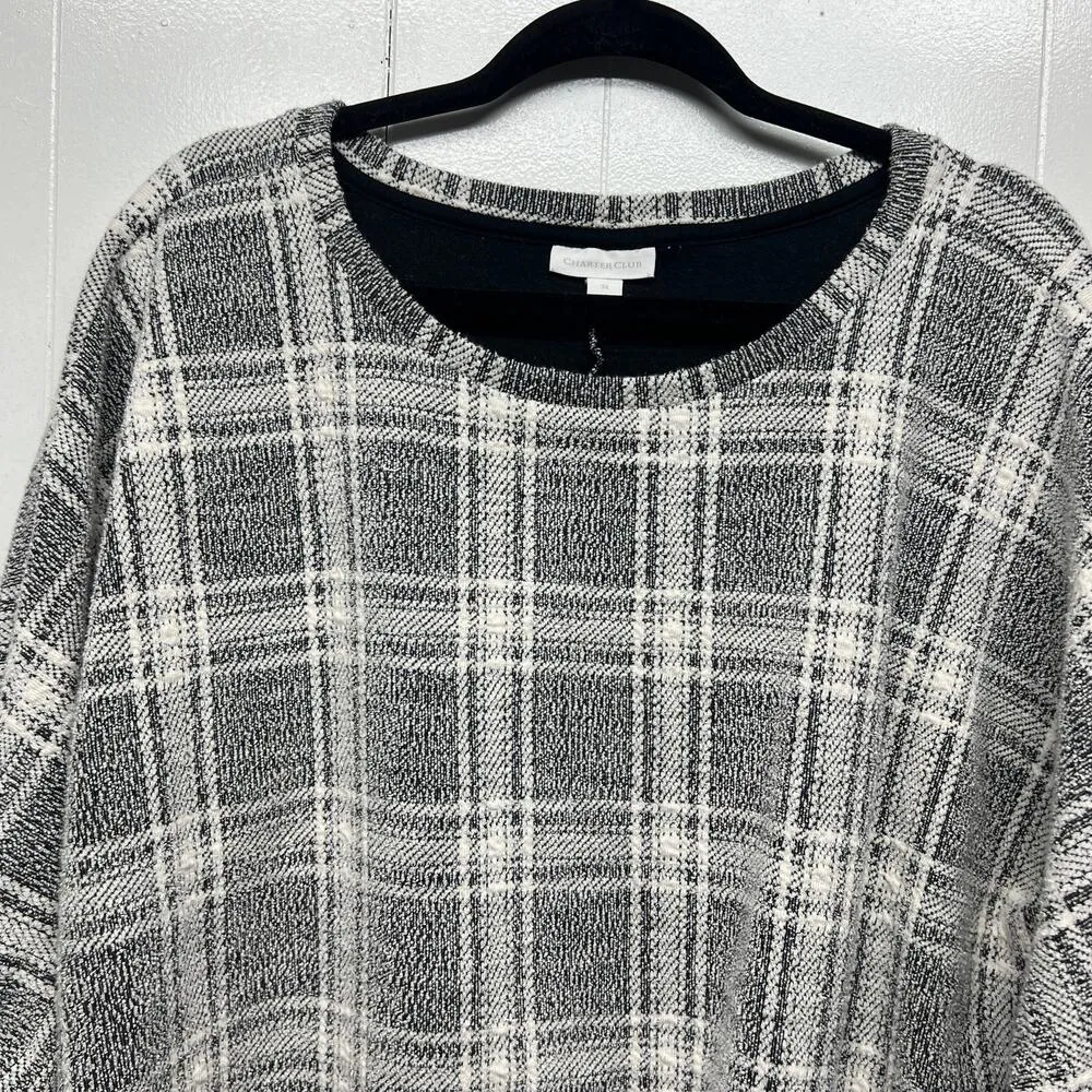 Charter Club Womens Plaid Sweater 3X Workwear Business Casual Career Warm Cozy - Image 3
