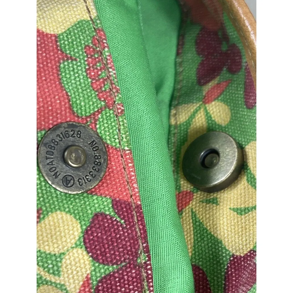 Levi’s Green Floral 70s Inspired Retro Groovy Bright Color Top Handle Bag Purse - Image 11