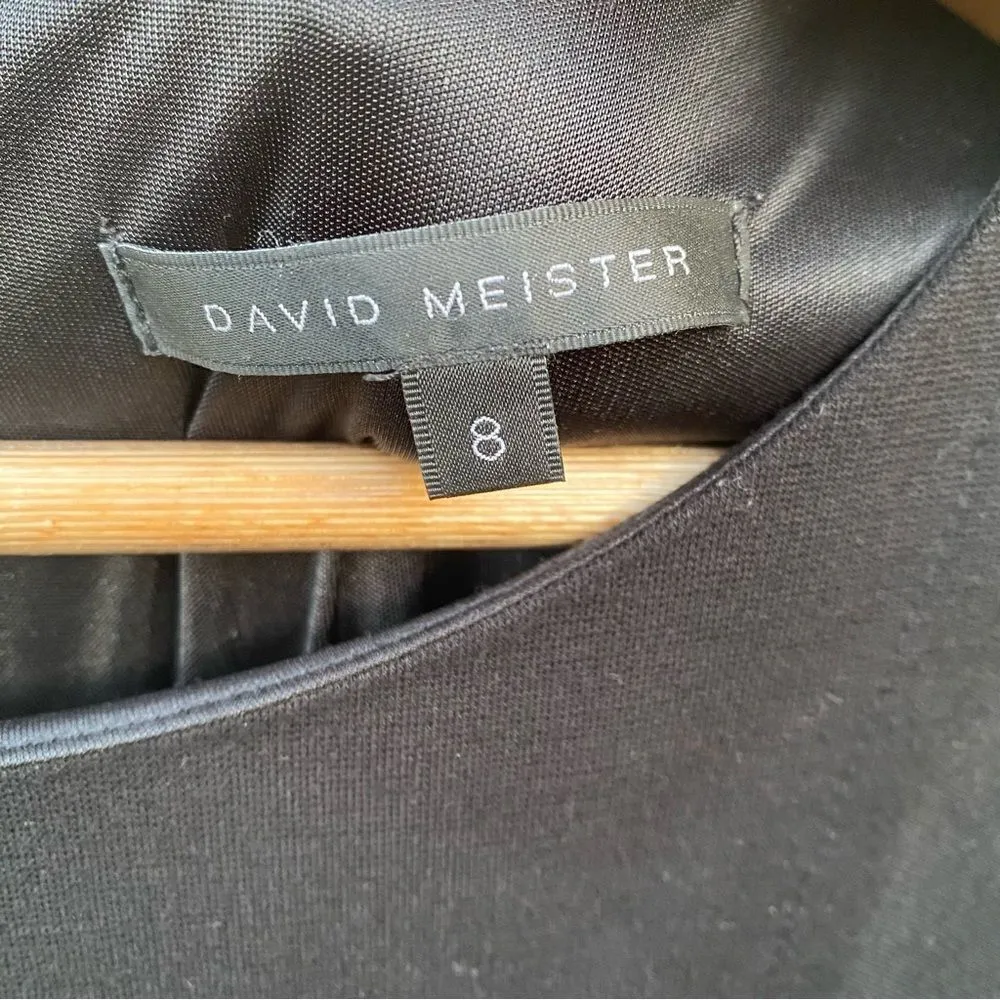 David Meister Ruched Waist Sheath 3/4 Sleeve Dress Midi Length Vintage - Image 3