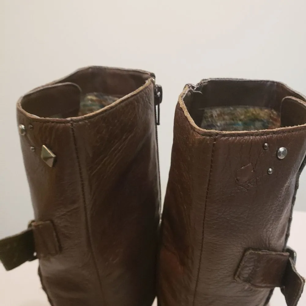 Kensie Brown Leather Boots Size 8 - Image 9