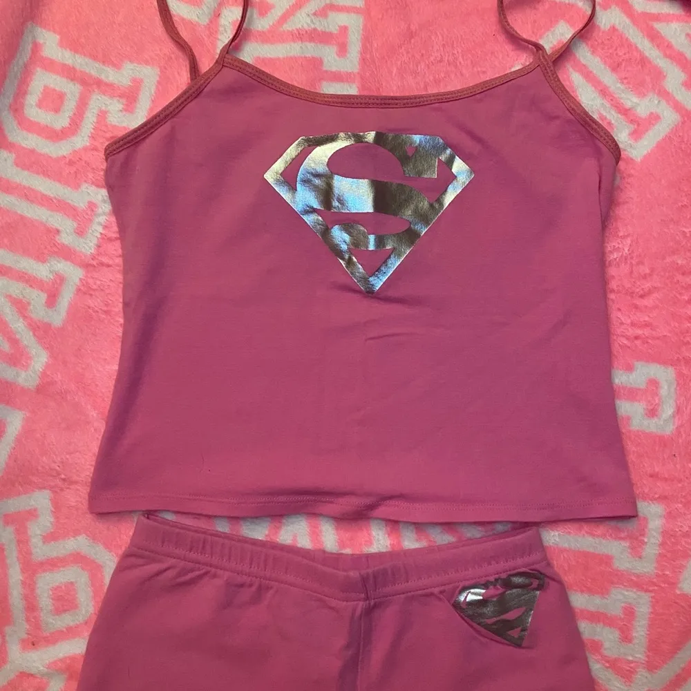 Superman tank and short sleep set Vintage early 2000s M Pink Size M - Image 6