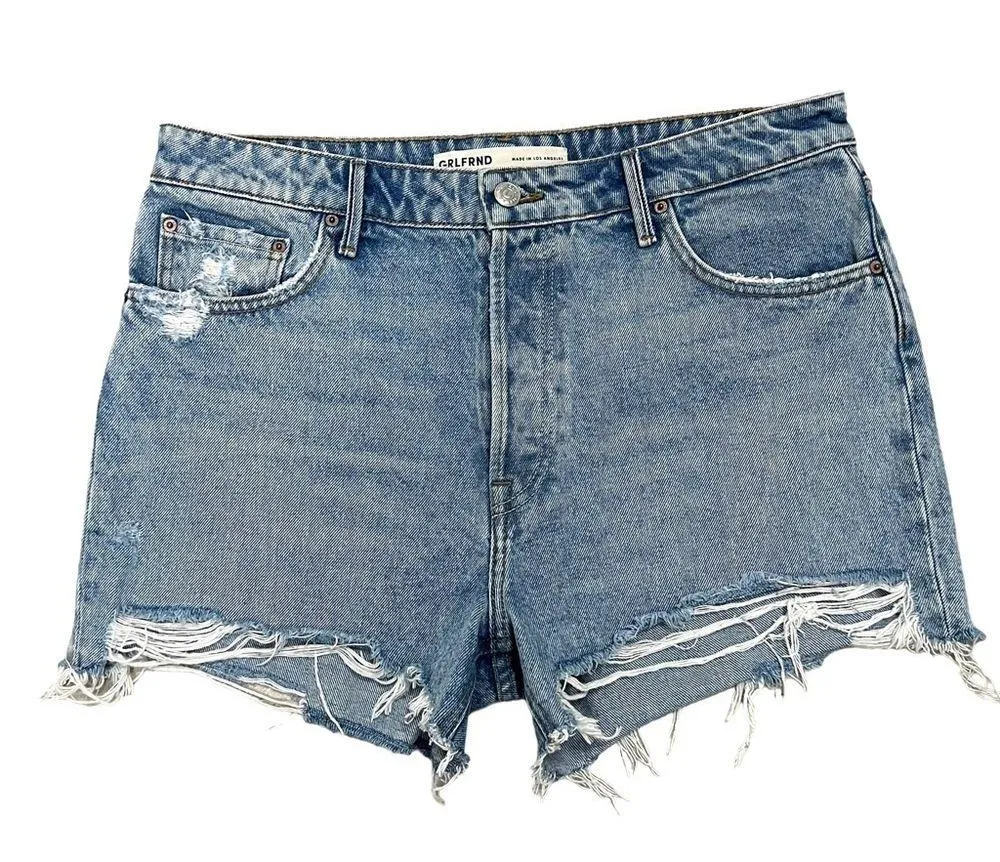 GRLFRND The Helena High Rise Cut Off Jeans Shorts Newport frayed Raw hem Size 30 - Image 5