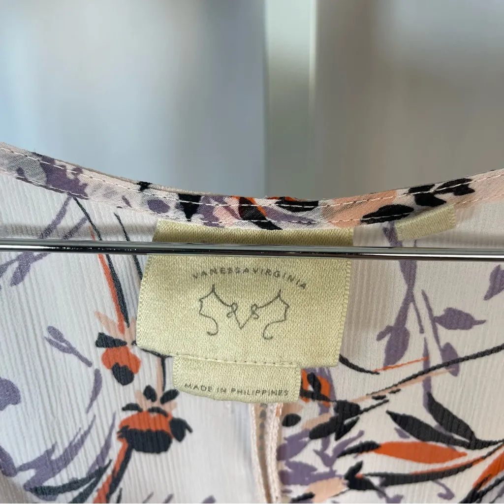 Anthropologie Vanessa & Virginia Medium Garden Pop Flowy Tank Top Retro - Image 4