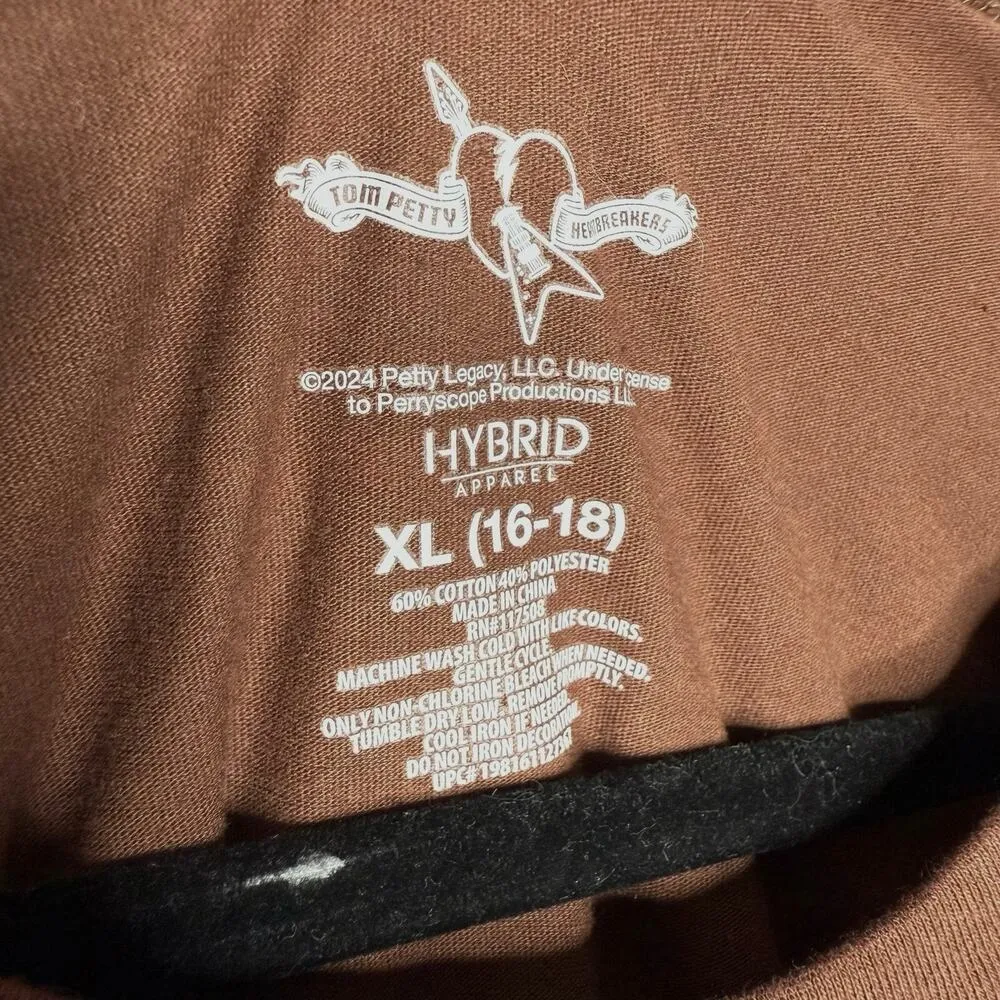 Hybrid Apparel Tom Petty & The Heartbreakers Graphic Band T-Shirt Size XL Brown - Image 3