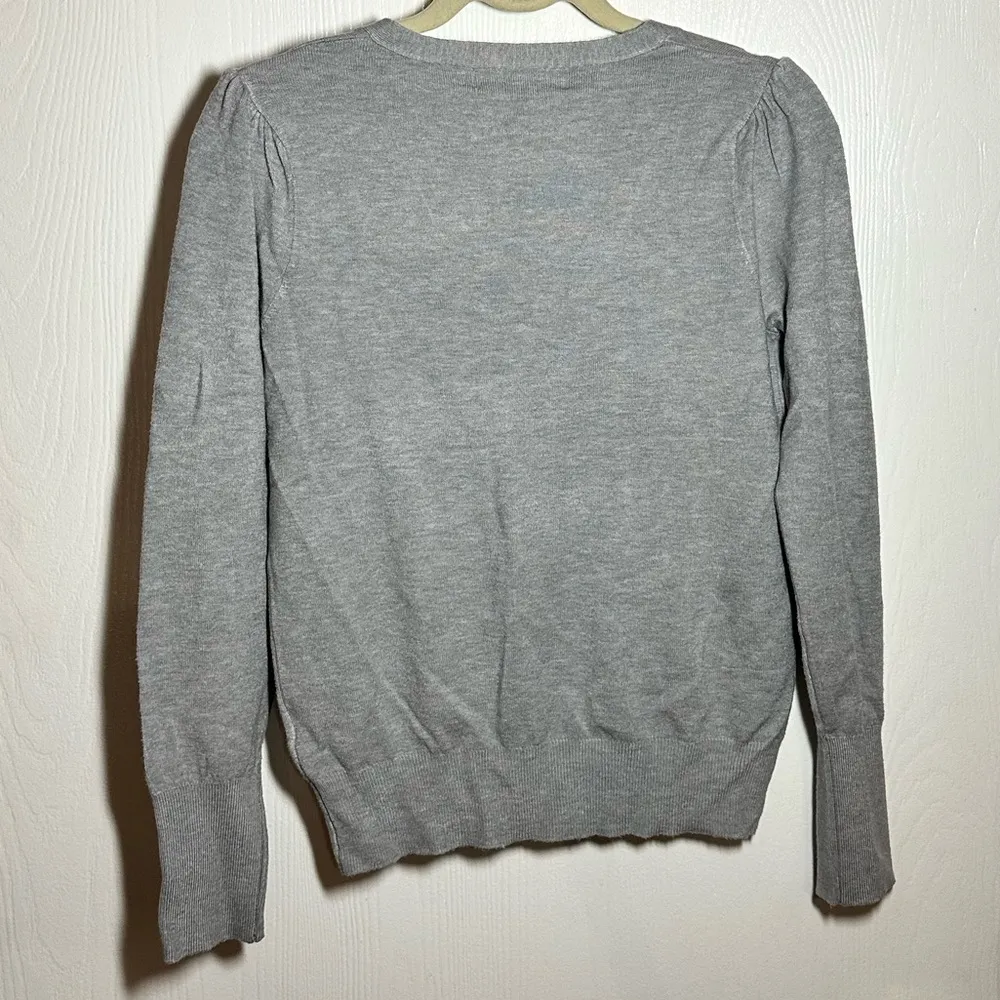 Catherine Malandrino Heather Gray V-neck Sweater - Image 6