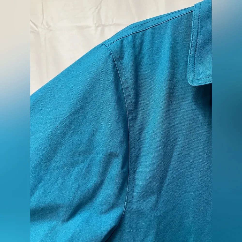 London Fog Towne Vintage Lined Coat Jacket Trench pockets‎ women’s blue size 14 - Image 6