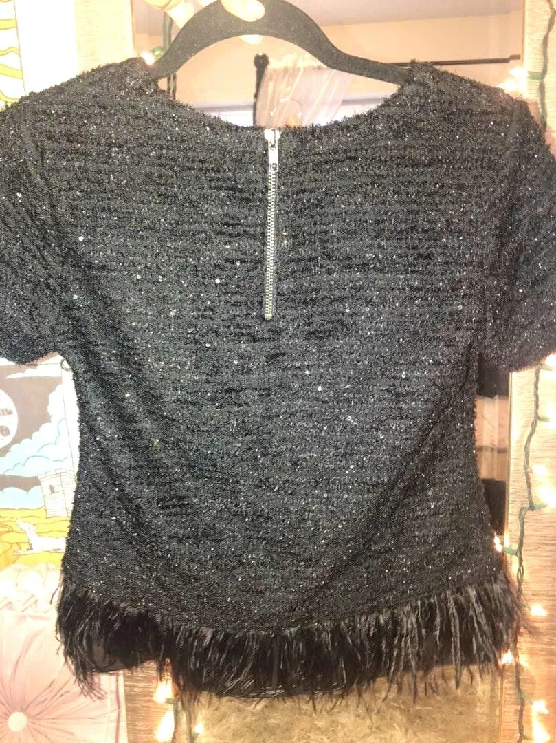 Tweed Blouse W/ Feathers - Image 3