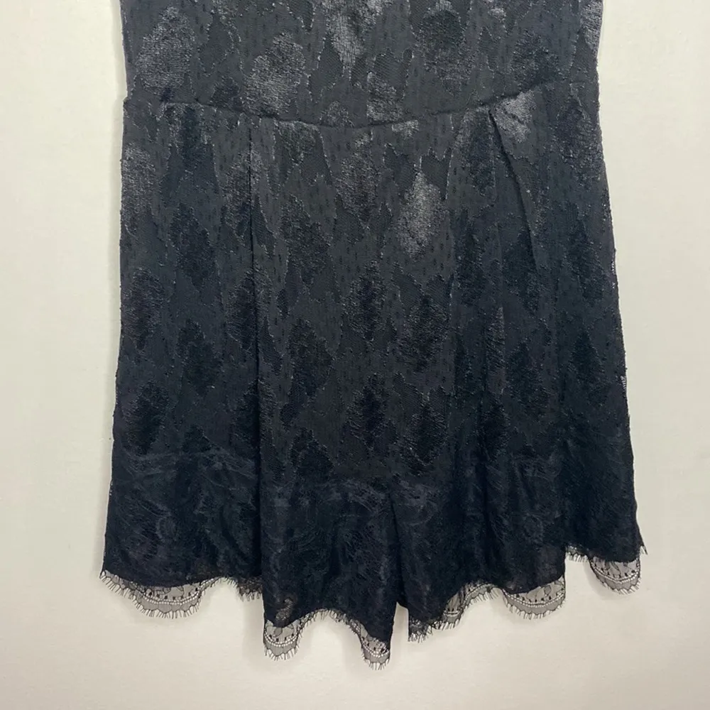 ASTR black lace layered illusion neckline romper size S - Image 7