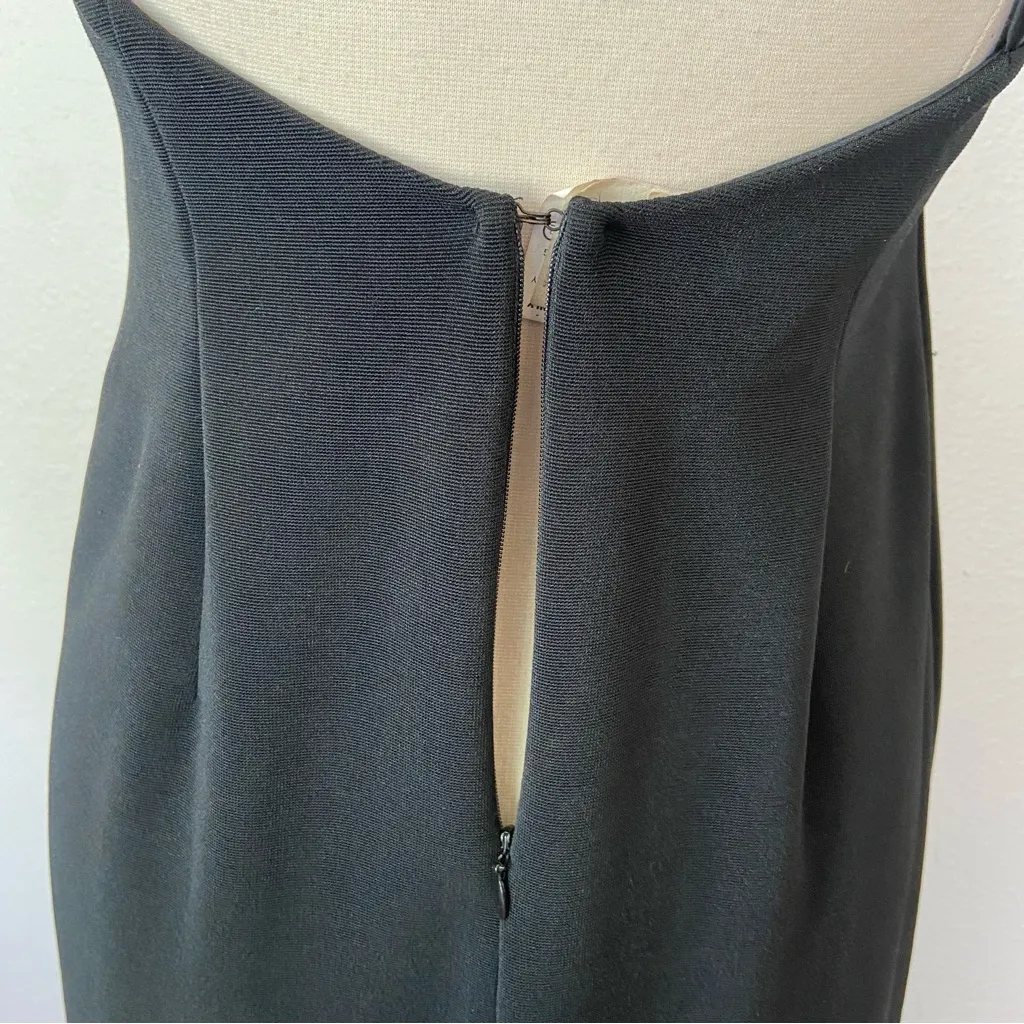 Vintage 90s Solid Black Full Length Sequin Prom Dress - Image 7