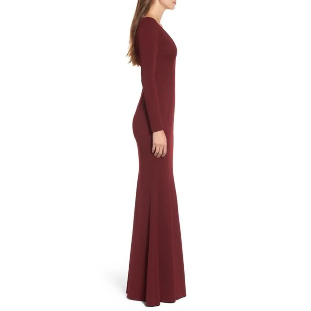 Katie May Back Cut Out Trumpet Gown Cleo Plunging  Maxi Dress Size 16 NWT $450 - Image 7