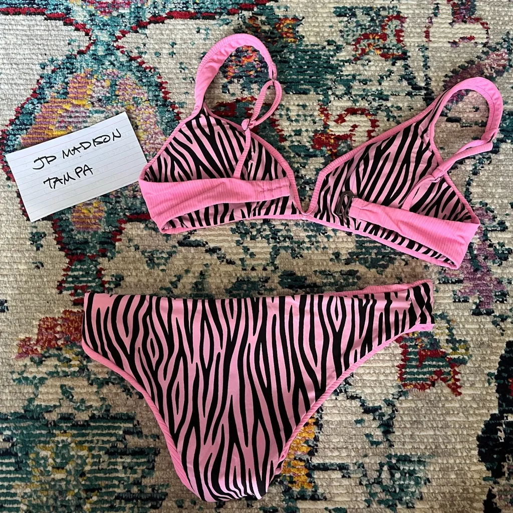 Maaji  reversible pink / zebra bikini set - Image 3