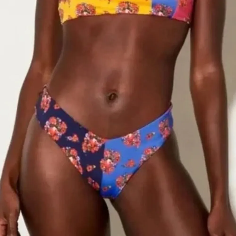 Mara Hoffman Cece Floral Colorblock Bikini Bottom in Multicolor Size XL NEW - Image 1
