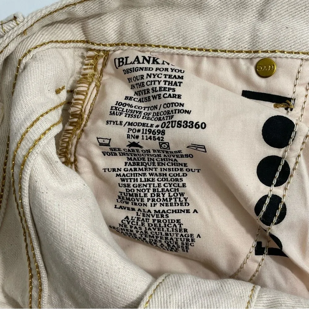 NWT Blank NYC Straight Leg Pants‎ Gold Metallic Detail in Warm Whispers Size 25 - Image 8