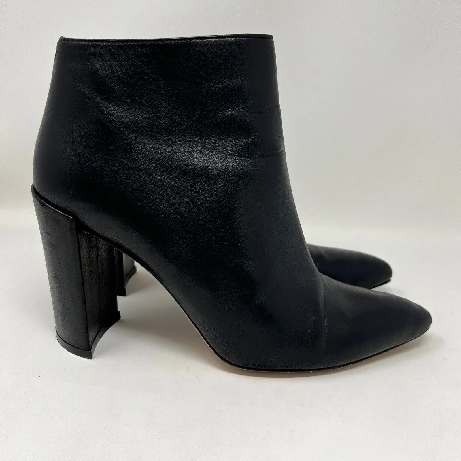 Stuart‎ Weitzman Pure Pointy Toe Booties Black Leather Boots Women’s Size 9.5 M - Image 2
