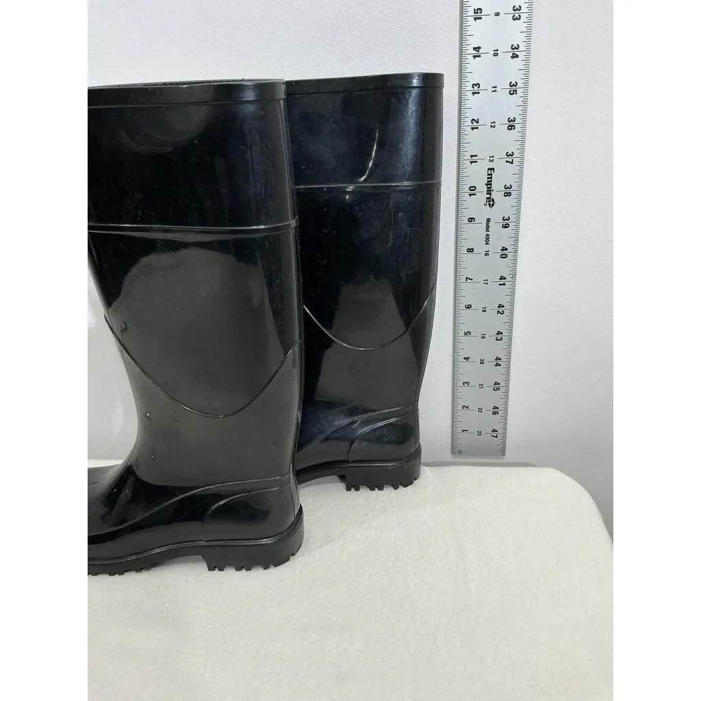 Womans Engineered For Woman Athletes Black Rubber Tall Rain boots Size 7 - Image 4