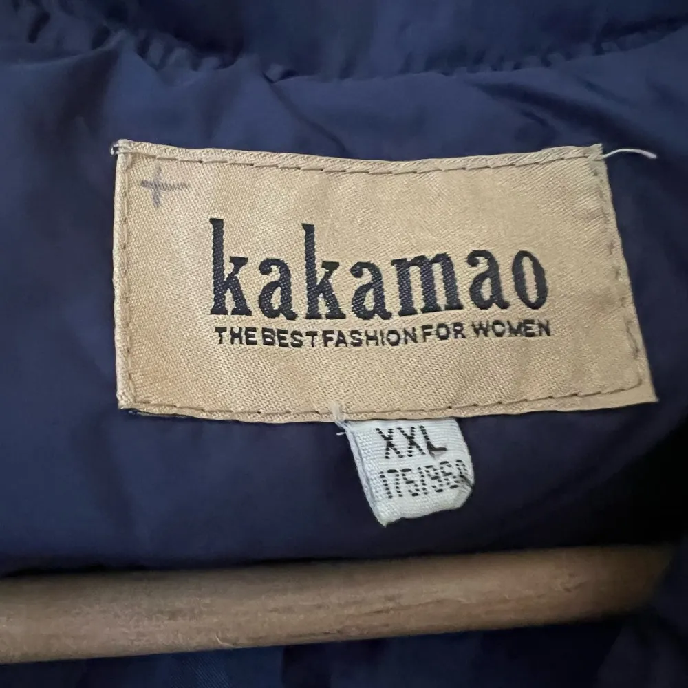 Kakamao Vintage Navy Blue Puffer Jacket Size M - Image 5