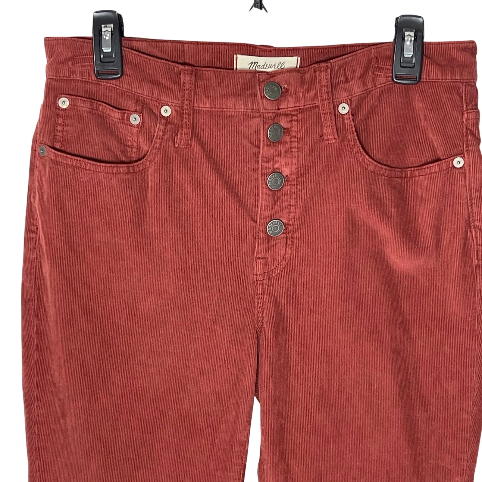 MADEWELL Women’s Demi Cali Bootcut Corduroy Pant in Rust size 29 - Image 4