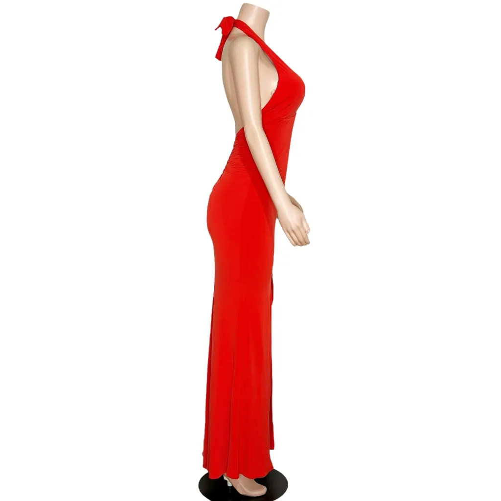NOOKIE Illegal Halter Gown, Red, Large - Image 10