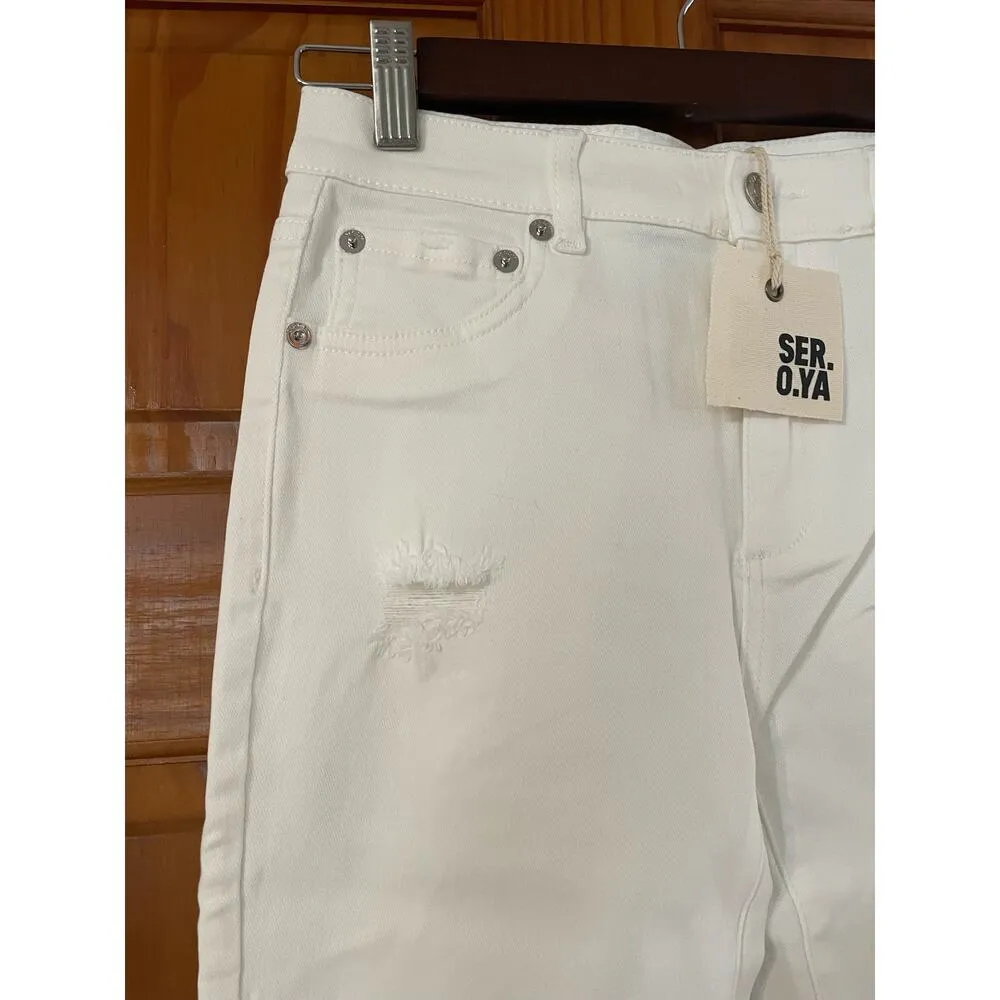SER.O.YA Womens white Maya mid rise skinny jeans size 25 NWT - Image 5