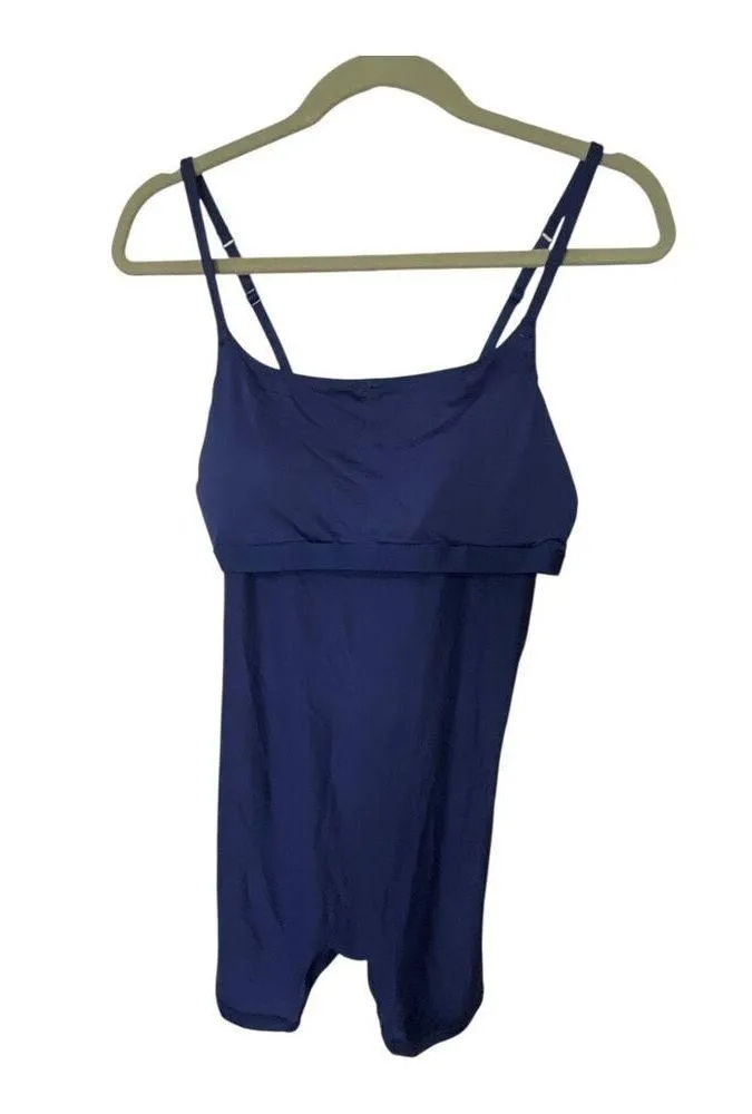 Gap Body Size M Power Athletic Romper Solid Navy Blue Fitted Workout Sporty NWT Size M - Image 3