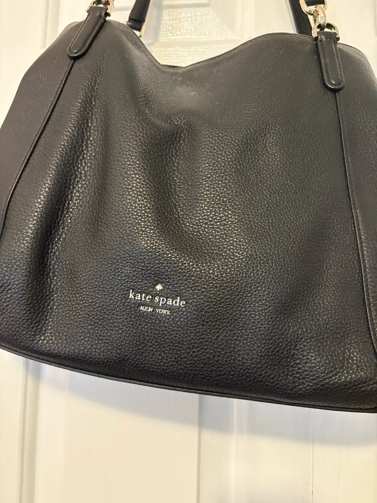 Large Leather Kate Spade Tote Bag Black Saffiano - Image 2