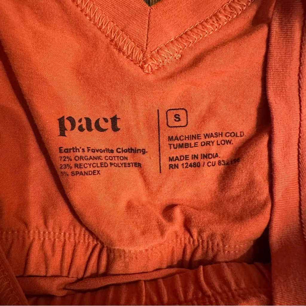 Pact Organic Fit & Flare Tank Mini Dress Coral | Orange | Small - Image 6