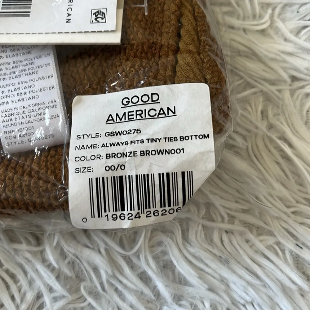 NEW GOOD AMERICAN ALWAYS FITS TINY TIES BOTTOM BRONZE BROWN001 SIZE 00/0 (XXS/S) - Image 3