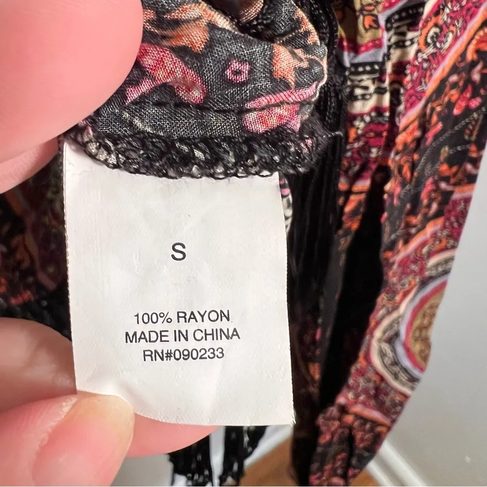 Gypsy Warrior Crop Top Fringe Mandala Print S - Image 11