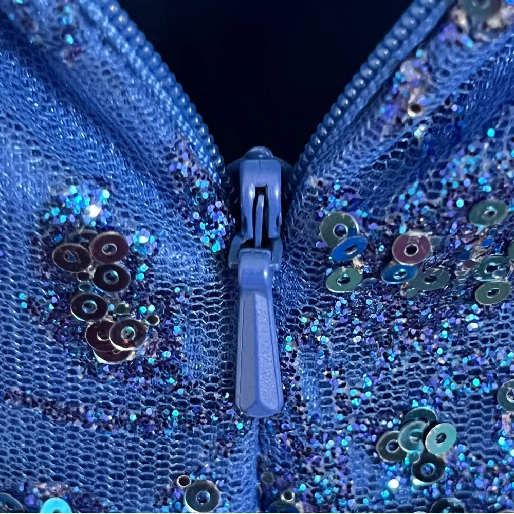 Ladivine By‎ Cinderella Divine Long Formal Mermaid Prom Ball Gown Size 8 Beaded Blue - Image 10