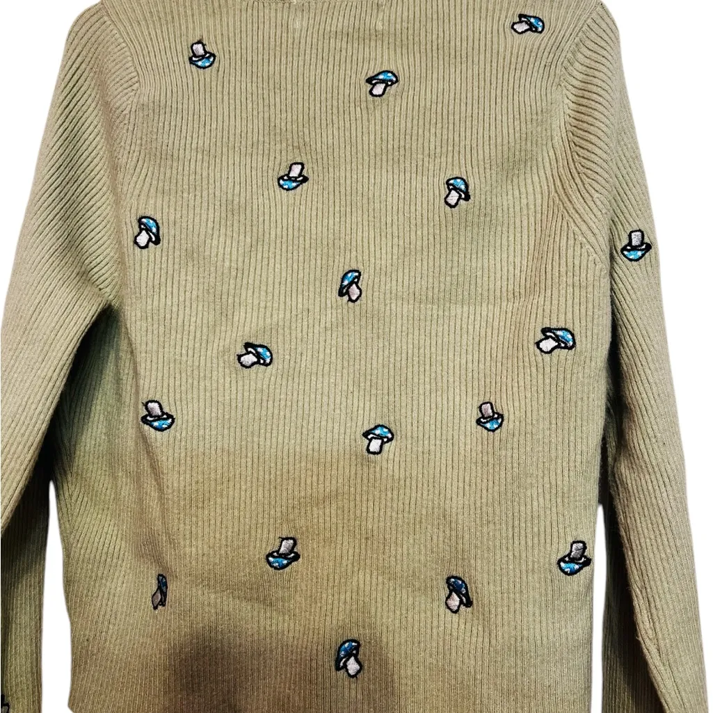 Pacsun L.A.Hearts Cropped Mushroom Embroidered Sweater - Image 13