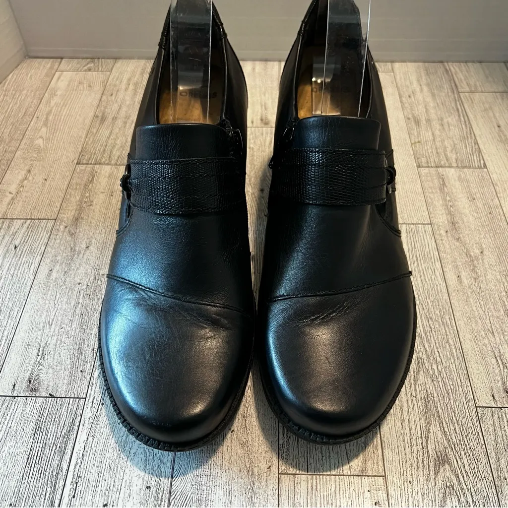 EARTH ORIGINS Wheaton Winnifred Black Leather Ankle Booties Size 10M Witchcore - Image 2