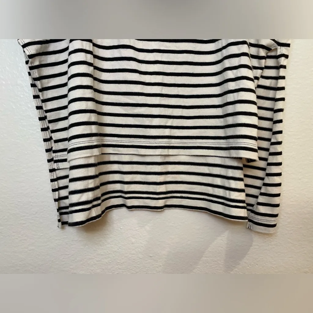 We The Free Women’s Black and White Striped Oversized High Slit Tank Top Size XS - Image 5