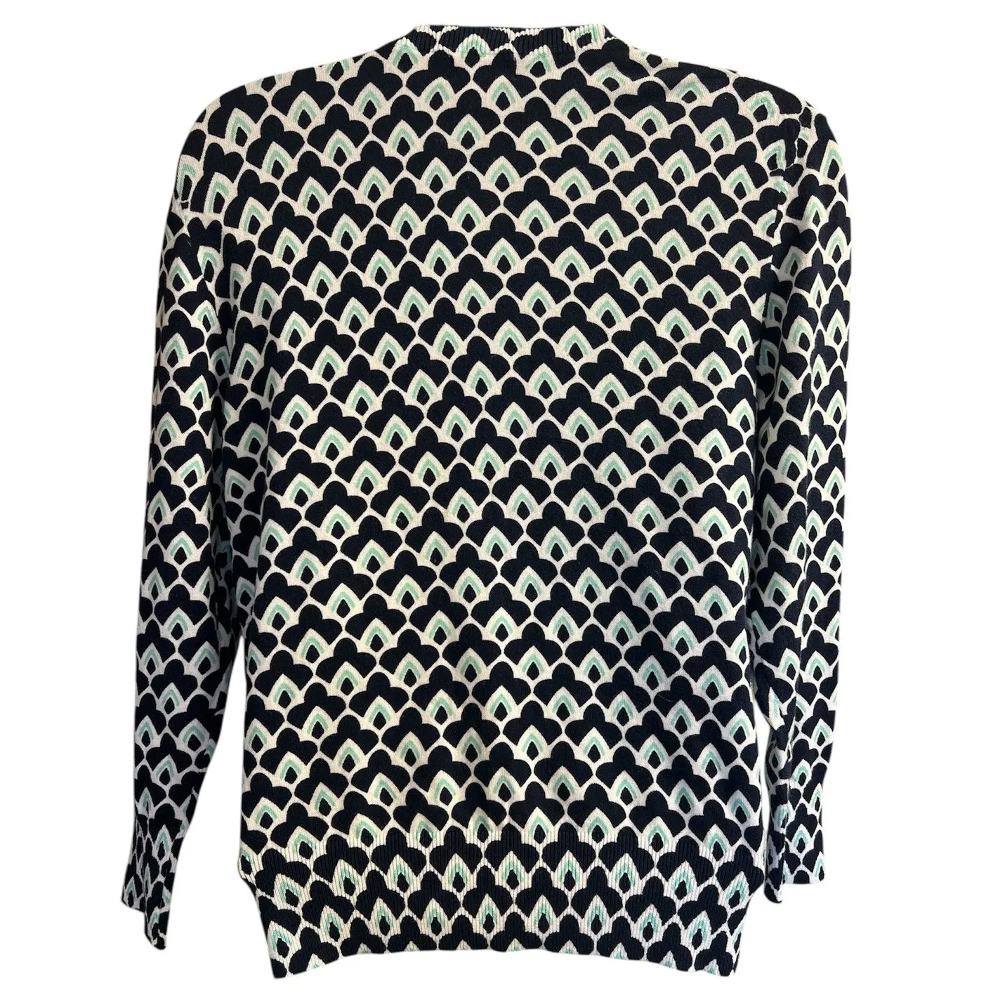 Crown and Ivy Button Cotton Navy and Green Cardigan Sz S NWT Blue - Image 2