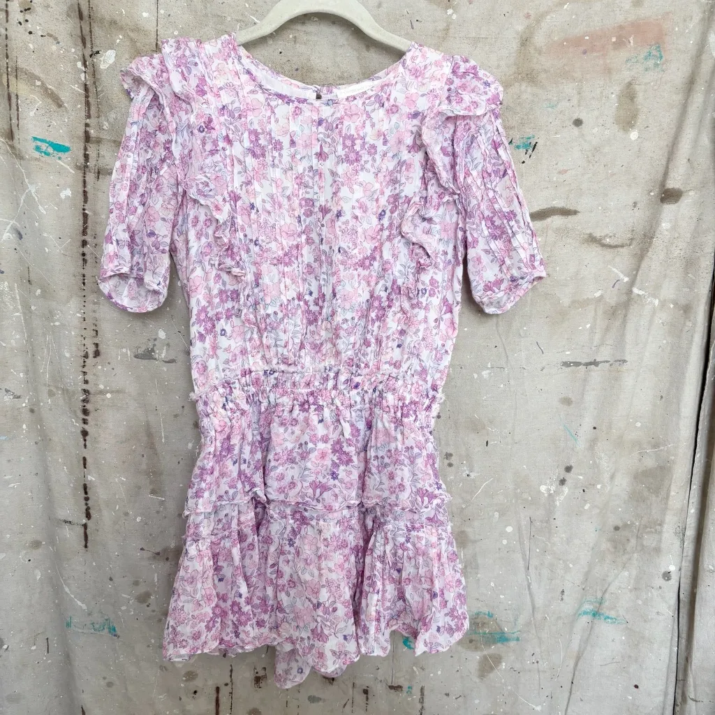 LoveShackFancy Natasha Mini Dress, Purple Iris - Image 2