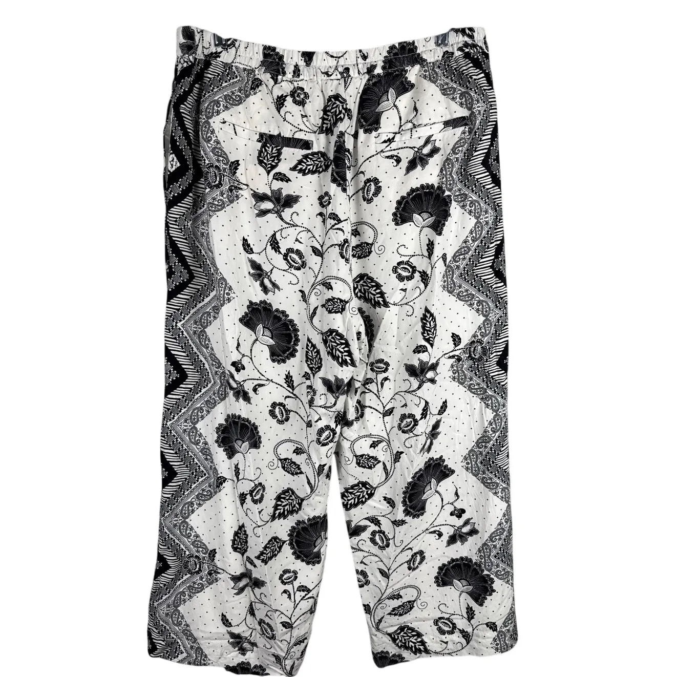 Anthropologie ett:twa Glencairn Cropped Wide-Leg Trousers Black & White Size‎ XL - Image 8