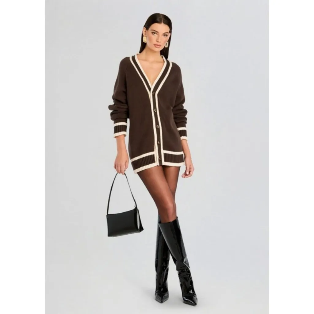 💕RETROFETE💕 SEROYA Aiden Knit Cardigan ~ Ash Brown Large L NWT - Image 4