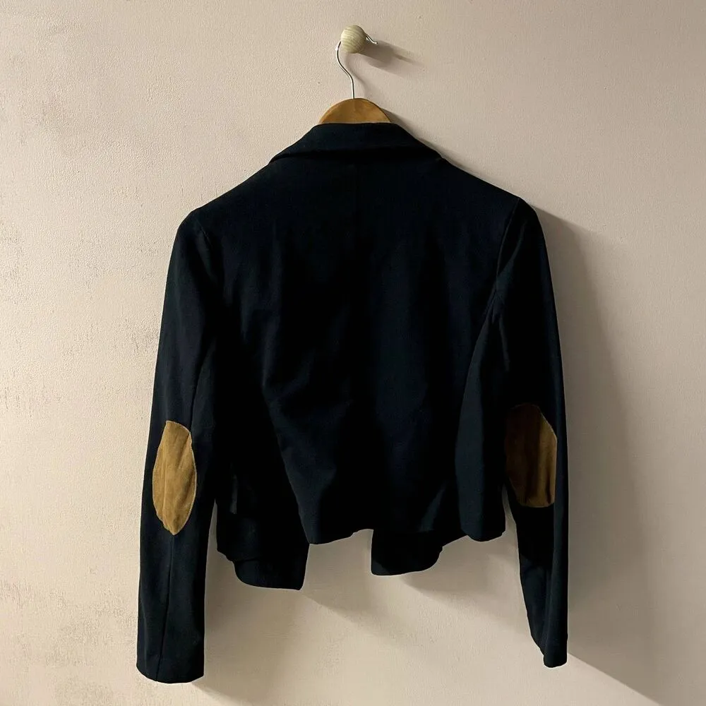 Forever 21 Black & Tan Elbow Patch Blazer Size M GUC - Image 2