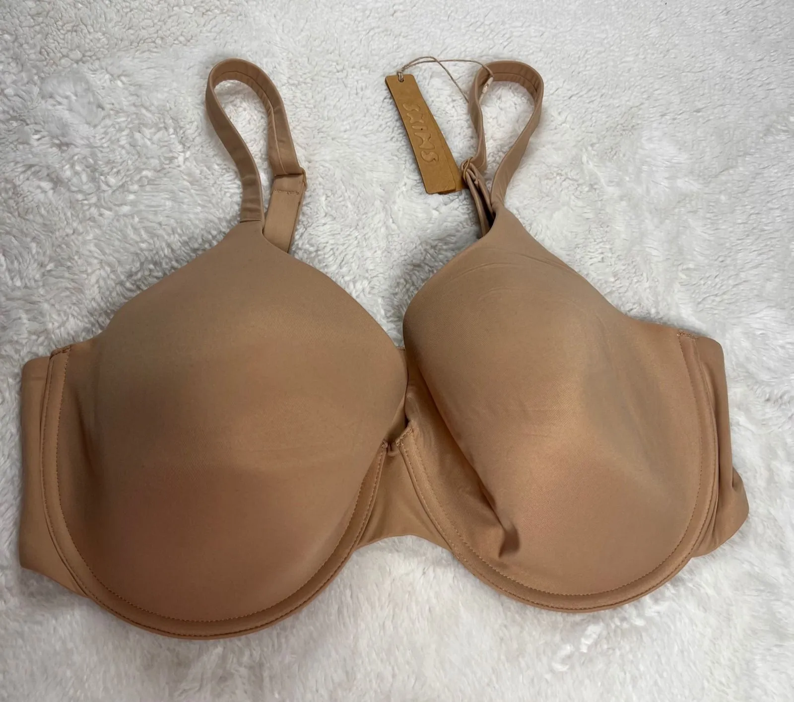 SKIMS Women's T-Shirt Bra Clay 38DD Underwire Seamless Smooth Full Coverage NWT - Image 1