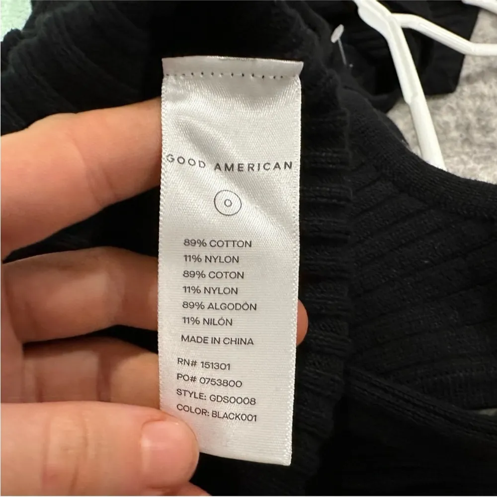 Good American Belted Body Dress in Black 1 Small S - Image 8