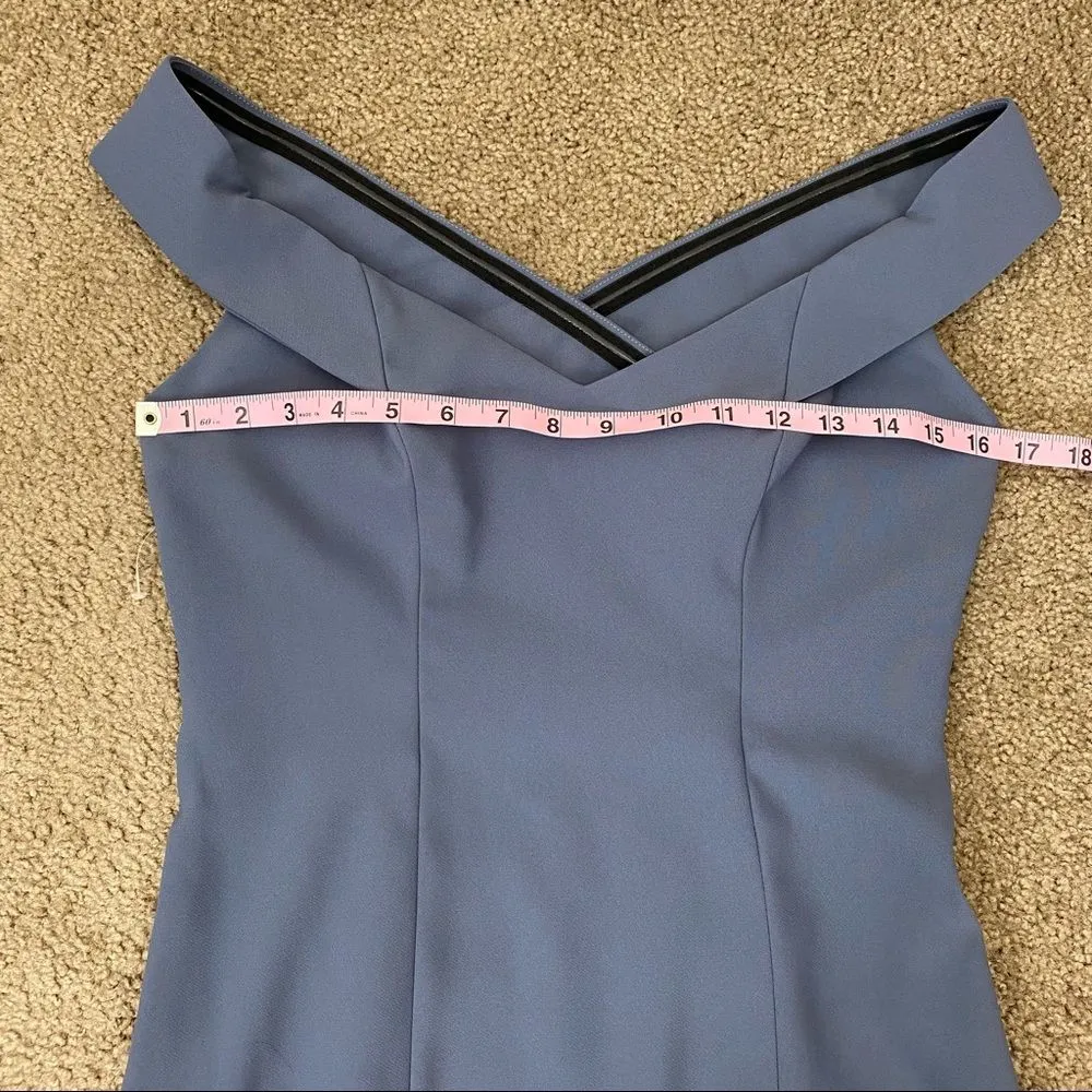 Dessy Collection 3012 Off The Shoulder Crossback Gown Silverstone 4 - Image 9