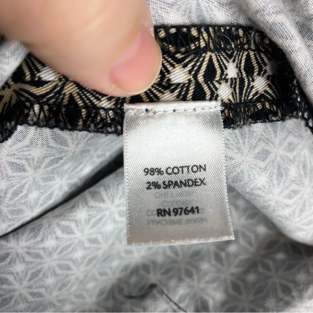 J. Jill tapered slacks black tan white geometric pattern size 10‎ - Image 6