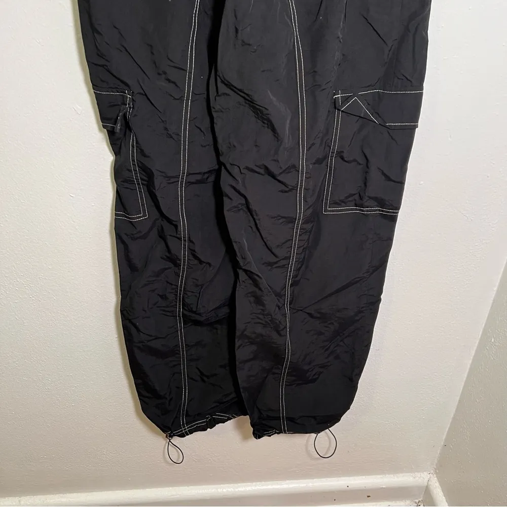Brooklyn Karma Windbreaker Cargo Pants Black White Contrast Stitch M - Image 9