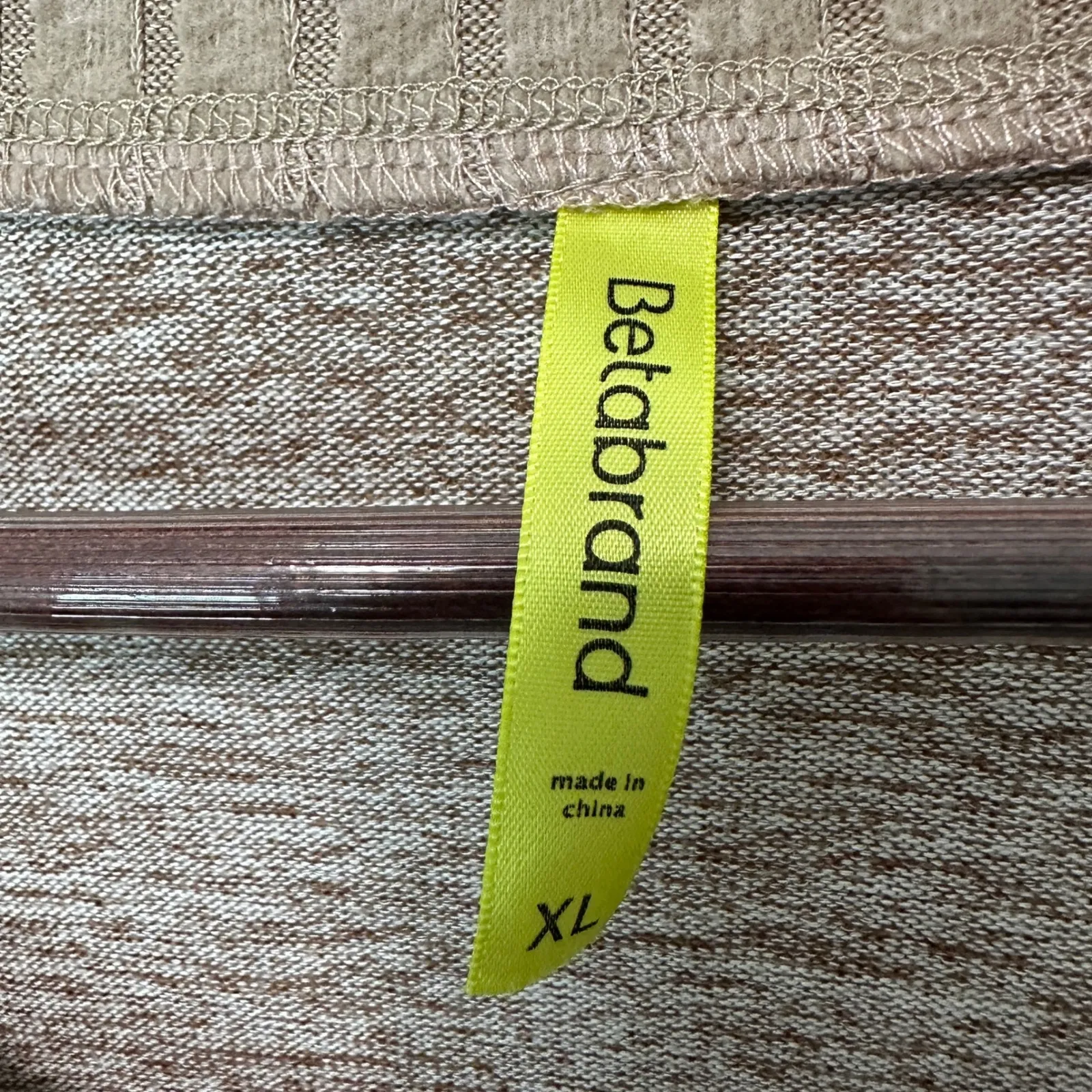 BetaBrand‎ Womens XL UltraEase Scoop Ribbed Cuff Top Beige Brown Heather - Image 3