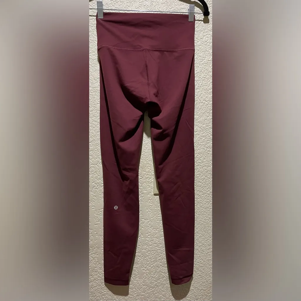 Lululemon Wunder Train High Rise Tights Everlux Wine Color Size 6 - Image 4