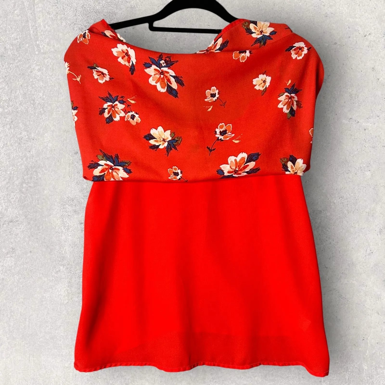 Socialite Floral Cami‎ Top Sleeveless Casual Blouse Red Summer Size S - Image 4